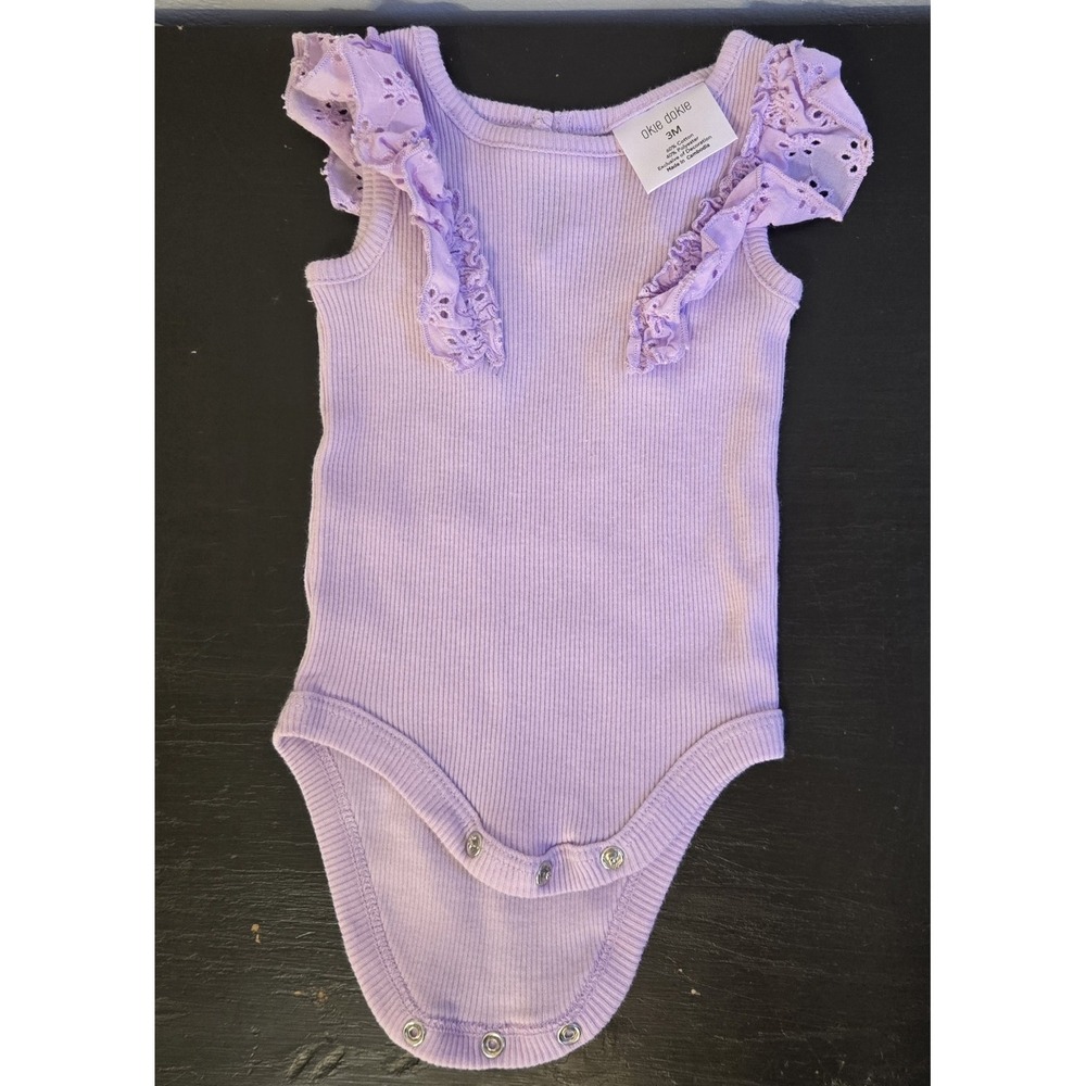 Lot Of 4 Infant Girl's SZ 3 Month OneZs And Dress Spring/Summer Okie Dokie - Picture 9 of 15